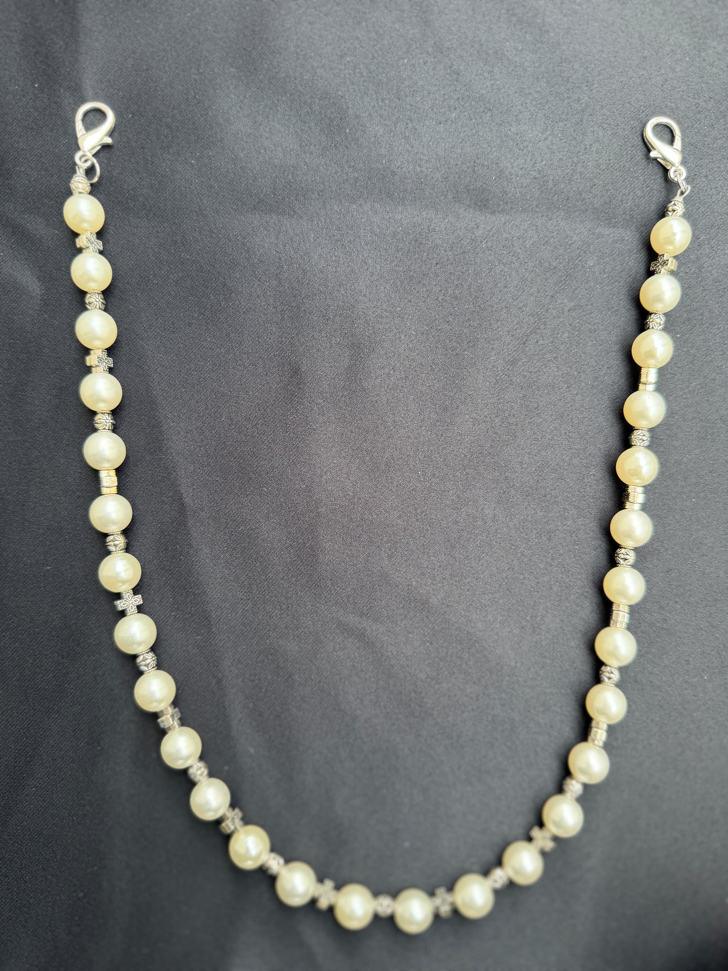 1 Of Ones: Mini cross x floral barrel "pearl" chain
